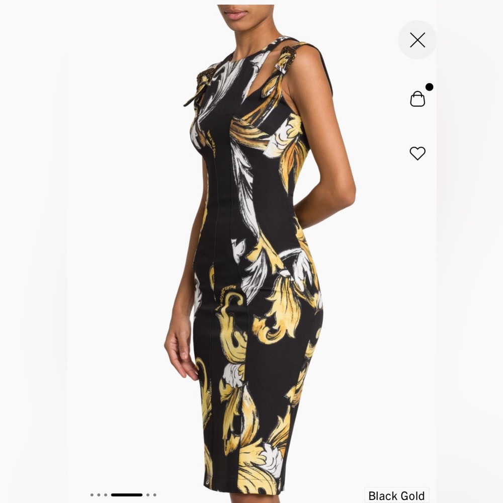 Versace Collection Black and Gold Patterned Dress - Picture 4 of 7